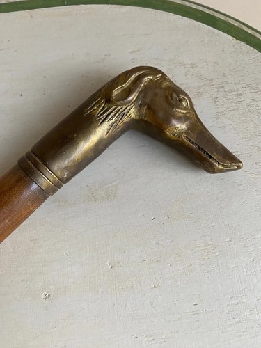 Brass greyhound handle head - brass,